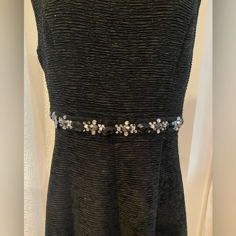 Scarlett Elegant Black Sleeveless Rhinestone Glitter Dress EUC  12 - Picture 2 of 6